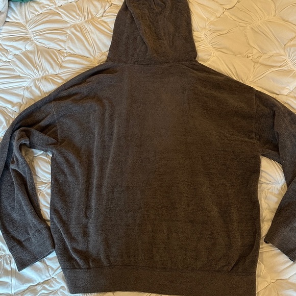 SET Barefoot Dreams Funnel Neck Hooded Pullover AND pants - Mineral - Picture 4 of 6